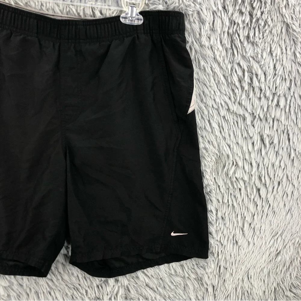 Nike Swim Trunks Mens Medium Swim Built in Underwear Black Gray